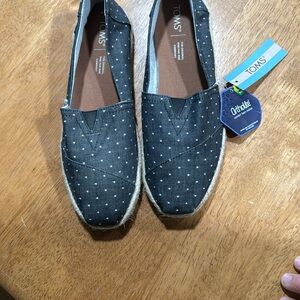 TOMS Charcoal Polka Dot Espadrilles